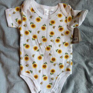 Sunflower Short Sleeved Onesie 3-6M